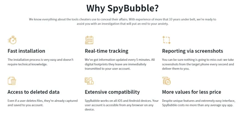 SpyBubble for phone monitoring